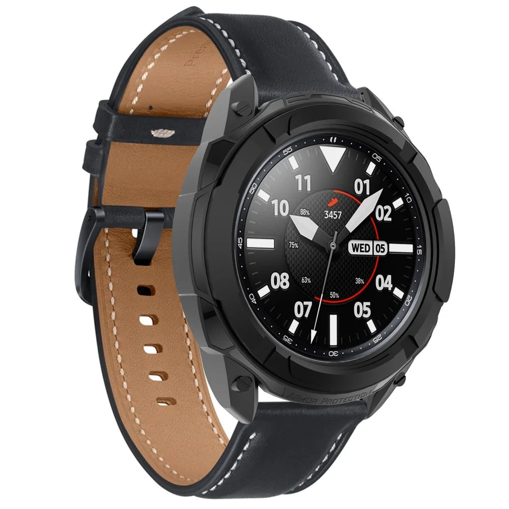 Soft TPU Armor Protective Watch Frame Case for Samsung Galaxy Watch3 45mm - Black - 4