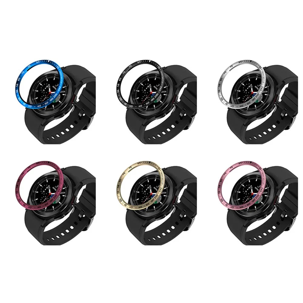 Speed Scale Design Stainless Steel Protective Watch Bezel Ring Cover for Samsung Galaxy Watch4 Classic 46mm - Silver/Black - 4