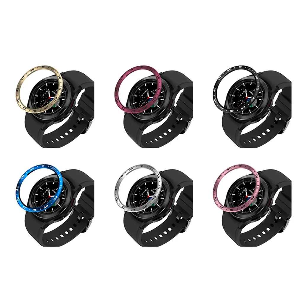 Time Scale Design Stainless Steel Watch Protective Bezel Decor Ring for Samsung Galaxy Watch4 Classic 46mm - Retro Gold/Black - 3
