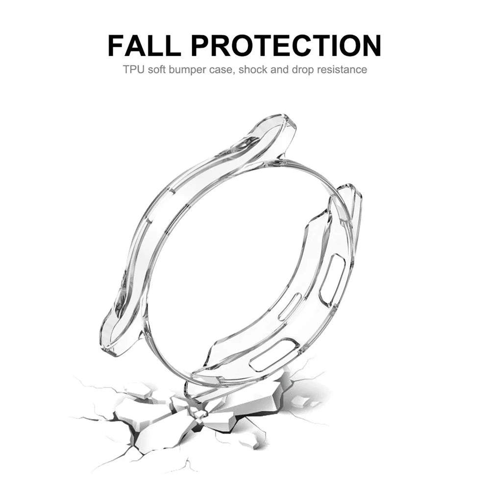 ENKAY HAT PRINCE 0.2mm 2.15D 9H Tempered Glass Screen Protector with Transparent TPU Watch Protective Case for Samsung Galaxy Watch4 Classic 46mm - 3