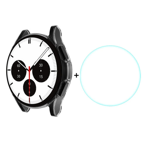 ENKAY HAT PRINCE Clear TPU Watch Case with 0.2mm 2.15D 9H Tempered Glass Screen Protector Film for Samsung Galaxy Watch4 Classic 42mm - 1
