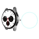 ENKAY HAT PRINCE Electroplating TPU Watch Case Cover with 0.2mm 2.15D 9H Tempered Glass Screen Protector for Samsung Galaxy Watch4 Classic 42mm - Silver - 1
