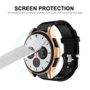 ENKAY HAT PRINCE Electroplating TPU Watch Case Cover with 0.2mm 2.15D 9H Tempered Glass Screen Protector for Samsung Galaxy Watch4 Classic 42mm - Silver - 7