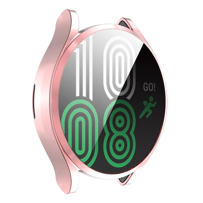 ENKAY HAT PRINCE Electroplated TPU Full Coverage Watch Case Cover for Samsung Galaxy Watch4 44mm - Pink - 1