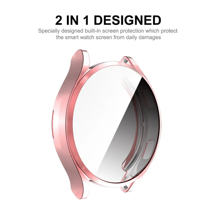ENKAY HAT PRINCE Electroplated TPU Full Coverage Watch Case Cover for Samsung Galaxy Watch4 44mm - Pink - 2