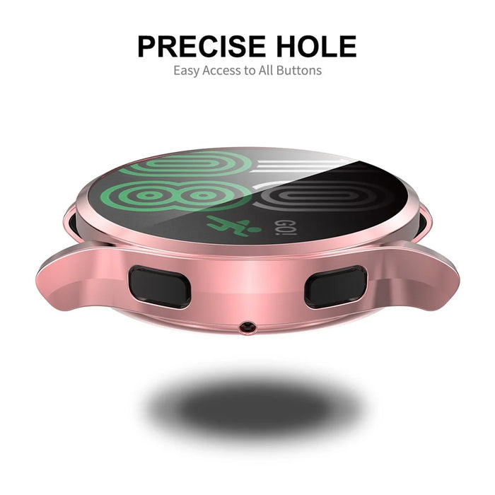 ENKAY HAT PRINCE Electroplated TPU Full Coverage Watch Case Cover for Samsung Galaxy Watch4 44mm - Pink - 4