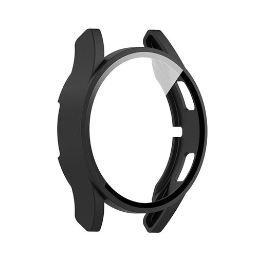 Hard PC Cover with Tempered Glass Screen Protector for Samsung Galaxy Watch4 40mm - Black - 1