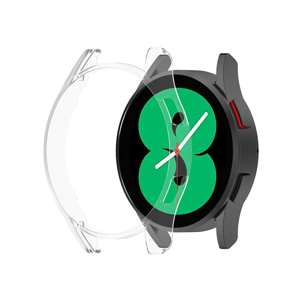 PC Case Hollowed Half-Pack Frame Clear Cover for Samsung Galaxy Watch4 40mm - Transparent White - 1