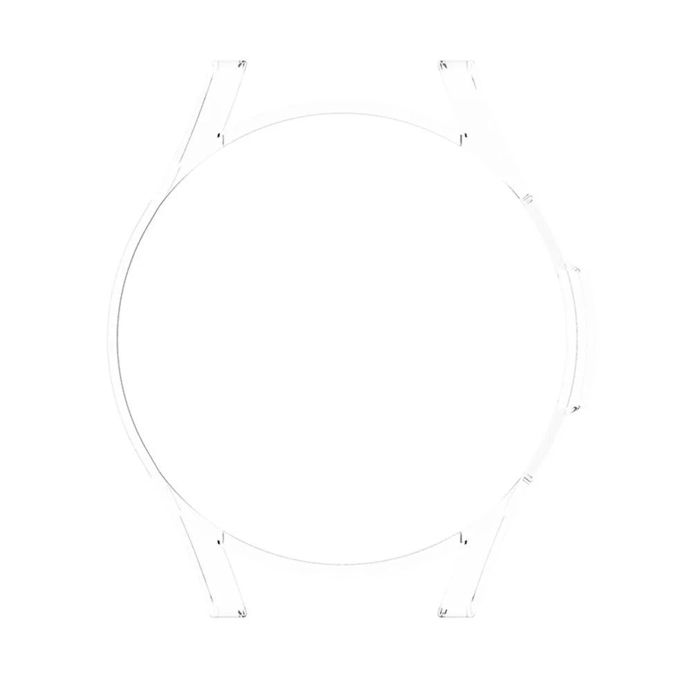 PC Case Hollowed Half-Pack Frame Clear Cover for Samsung Galaxy Watch4 40mm - Transparent White - 5