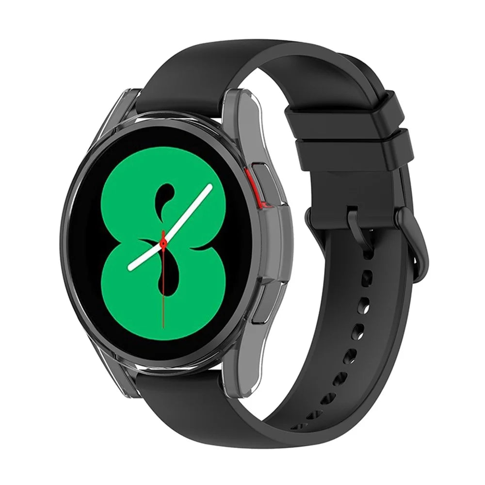 PC Case Hollowed Half-Pack Frame Clear Cover for Samsung Galaxy Watch4 40mm - Transparent White - 6
