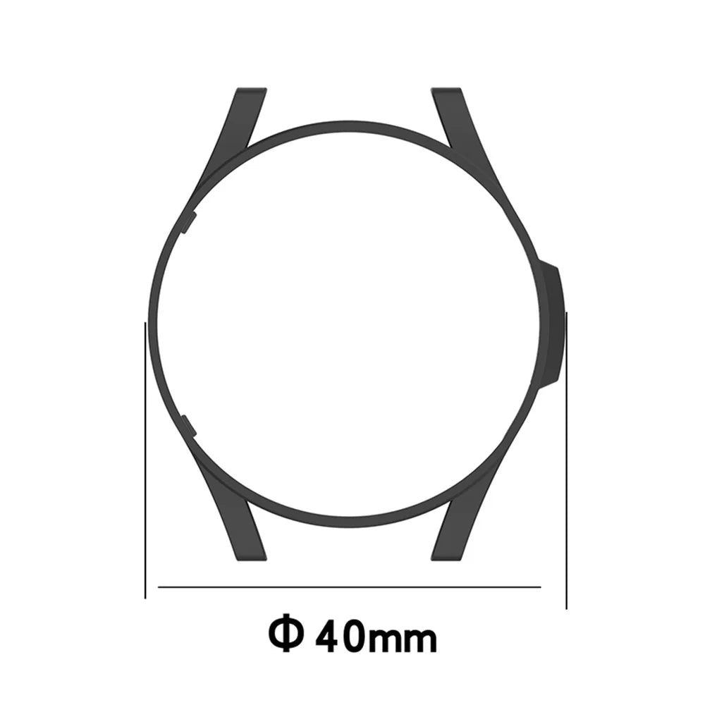 PC Case Hollowed Half-Pack Frame Clear Cover for Samsung Galaxy Watch4 40mm - Transparent White - 7