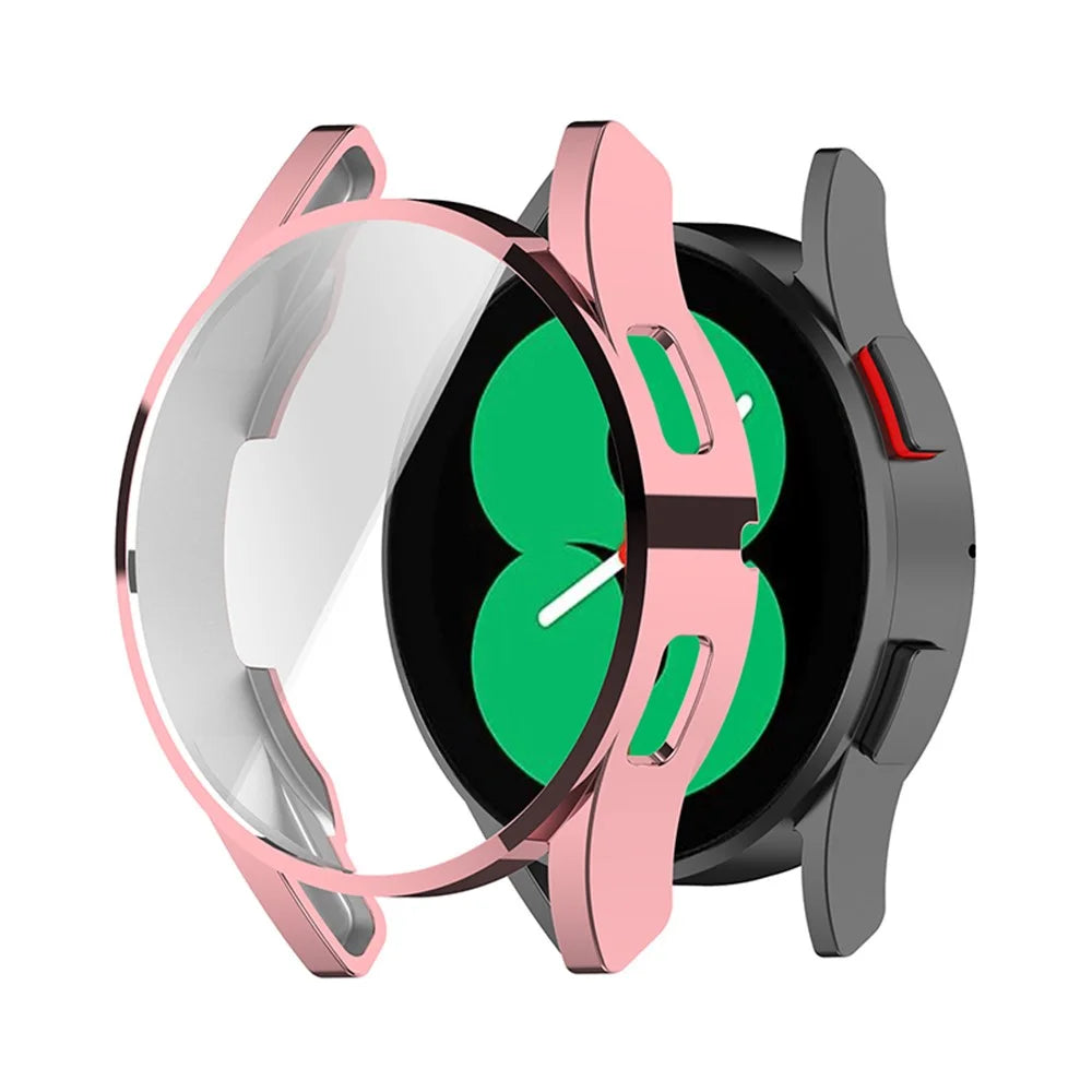 Electroplating Design TPU Smart Watch Protective Case Cover for Samsung Galaxy Watch4 44mm SM-R870 - Pink - 3