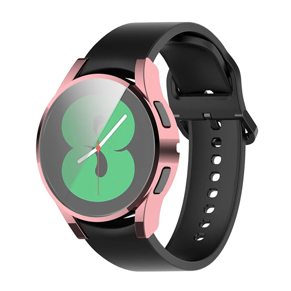 Electroplating Design TPU Smart Watch Protective Case Cover for Samsung Galaxy Watch4 44mm SM-R870 - Pink - 5