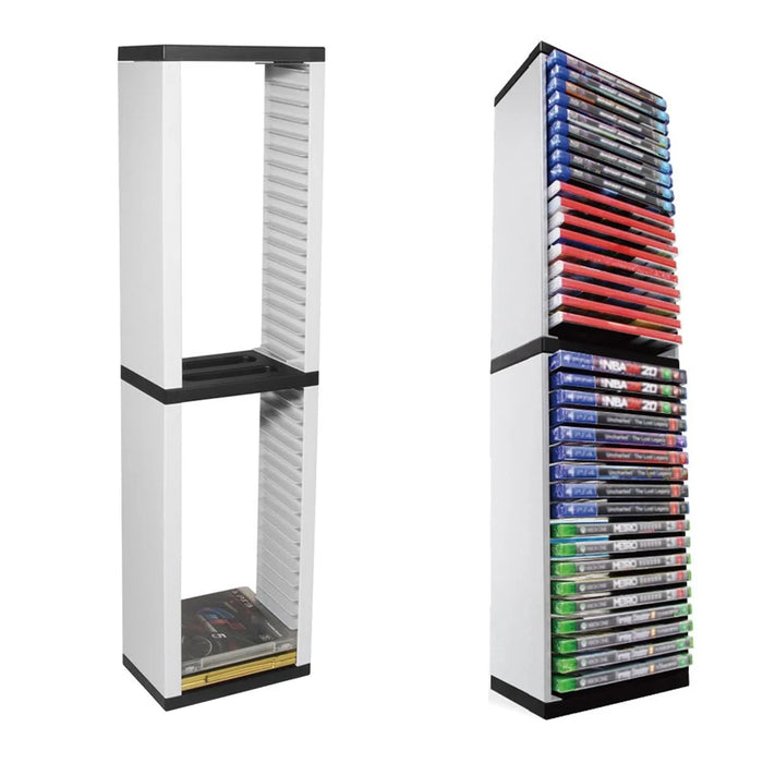 DOBE TP5-0519 36-Tier Optical Disc Rack Vertical Card Box Holder Storage Stand for PS4/PS5/Xbox/Nintendo Switch Game Card Box - White - 2