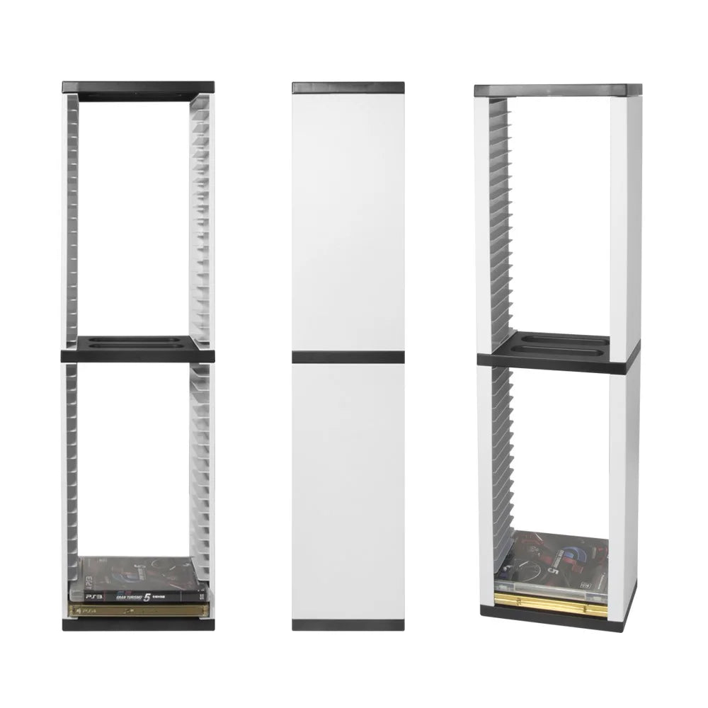 DOBE TP5-0519 36-Tier Optical Disc Rack Vertical Card Box Holder Storage Stand for PS4/PS5/Xbox/Nintendo Switch Game Card Box - White - 4