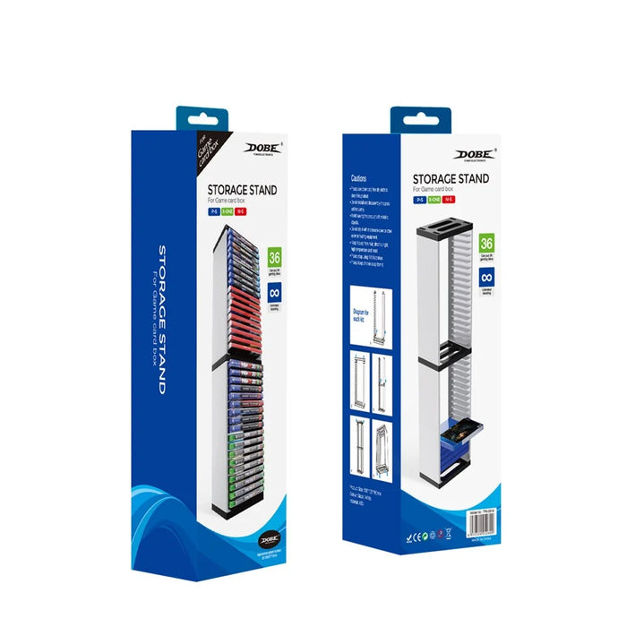 DOBE TP5-0519 36-Tier Optical Disc Rack Vertical Card Box Holder Storage Stand for PS4/PS5/Xbox/Nintendo Switch Game Card Box - White - 6