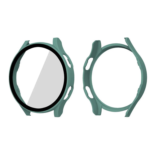 ENKAY HAT PRINCE for Samsung Galaxy Watch4 40mm Rubberized Hard PC Cover with Tempered Glass - Green - 1