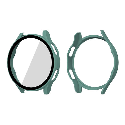 ENKAY HAT PRINCE 2-in-1 Design Rubberized Hard PC Case with 9H Tempered Glass Screen Protector for Samsung Galaxy Watch4 44mm - Green - 1