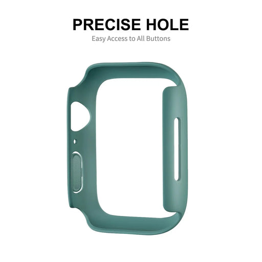 ENKAY HAT PRINCE Full Coverage Rubberized PC Cover Case with PMMA Tempered Glass Film for Apple Watch Series 9 / 8 / 7 45mm - Green - 2