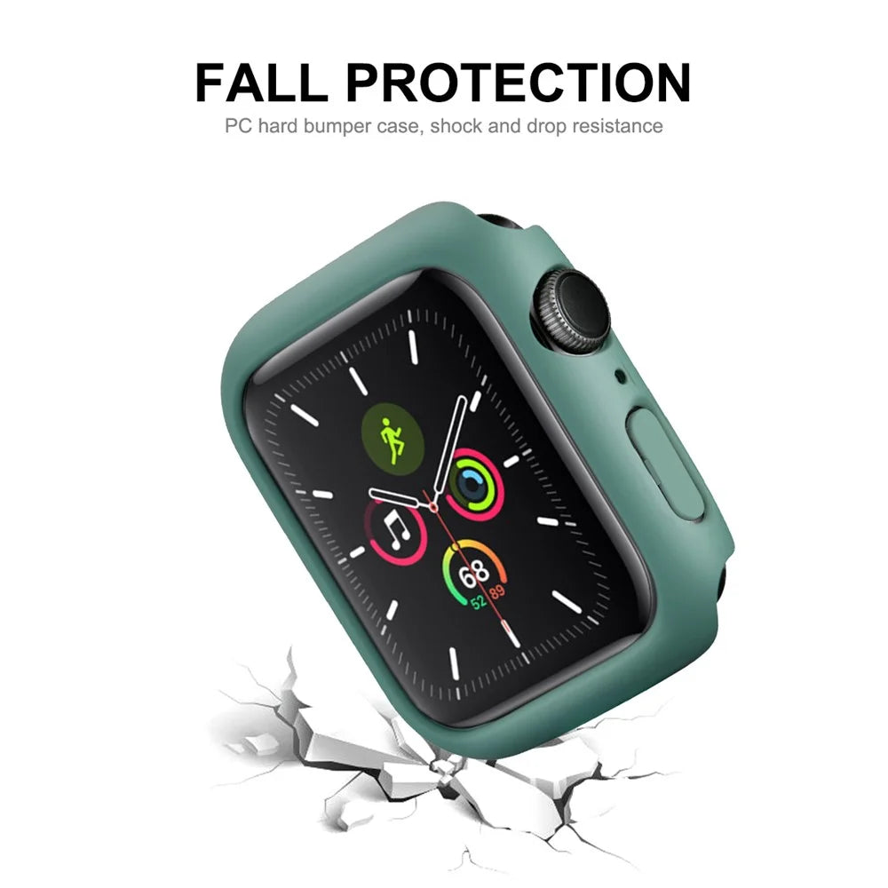 ENKAY HAT PRINCE Full Coverage Rubberized PC Cover Case with PMMA Tempered Glass Film for Apple Watch Series 9 / 8 / 7 45mm - Green - 4