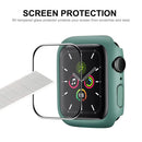 ENKAY HAT PRINCE Full Coverage Rubberized PC Cover Case with PMMA Tempered Glass Film for Apple Watch Series 9 / 8 / 7 45mm - Green - 5