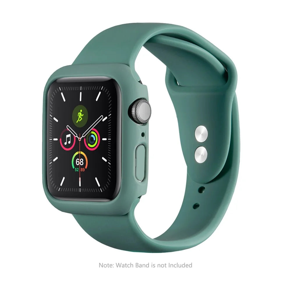 ENKAY HAT PRINCE Full Coverage Rubberized PC Cover Case with PMMA Tempered Glass Film for Apple Watch Series 9 / 8 / 7 45mm - Green - 6