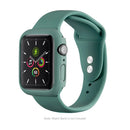 ENKAY HAT PRINCE Full Coverage Rubberized PC Cover Case with PMMA Tempered Glass Film for Apple Watch Series 9 / 8 / 7 45mm - Green - 6