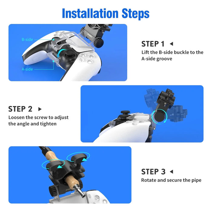 DOBE TP5-0573 Adjustable Game Smoke Pipe Holder Clip Hookah Gamepad Joystick Clamp Bracket for PS5 Wireless Controller - 4