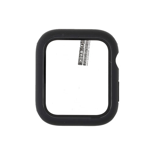 Matte Rubberized Case Tempered Glass Protector Cover for Apple Watch Series 9 / 8 / 7 45mm - 1