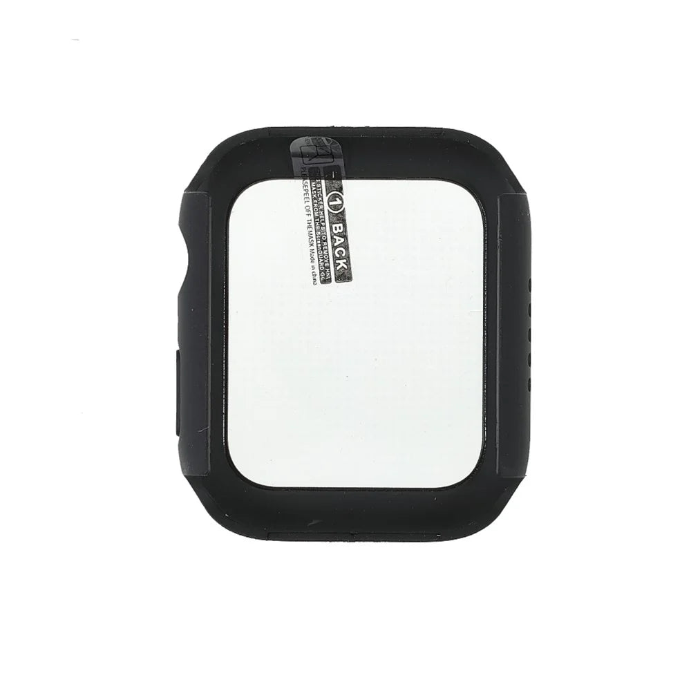 Matte Rubberized Case Tempered Glass Protector Cover for Apple Watch Series 9 / 8 / 7 45mm - 2