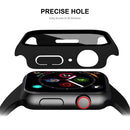ENKAY HAT PRINCE for Apple Watch Series 9 / 8 / 7 41mm 2-in-1 Design All Around Rubberized Hard PC Frame with Built-in 9H Tempered Glass Screen Protector - Black - 4