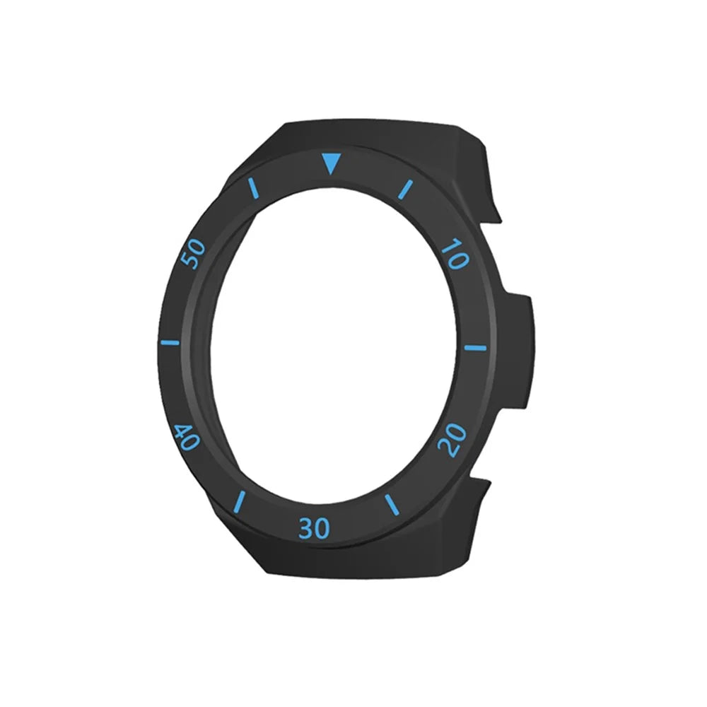 Dual Color Smart Watch Frame PC Case Cover Protector with Scale for Huawei Watch GT 2e - Black / Blue - 1