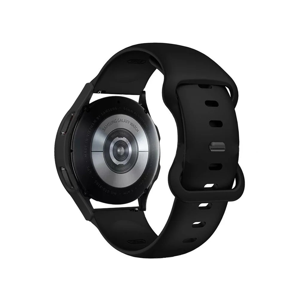 Rubberized Hard PC Bumper Case with Tempered Glass for Samsung Galaxy Watch4 40mm - Black - 2