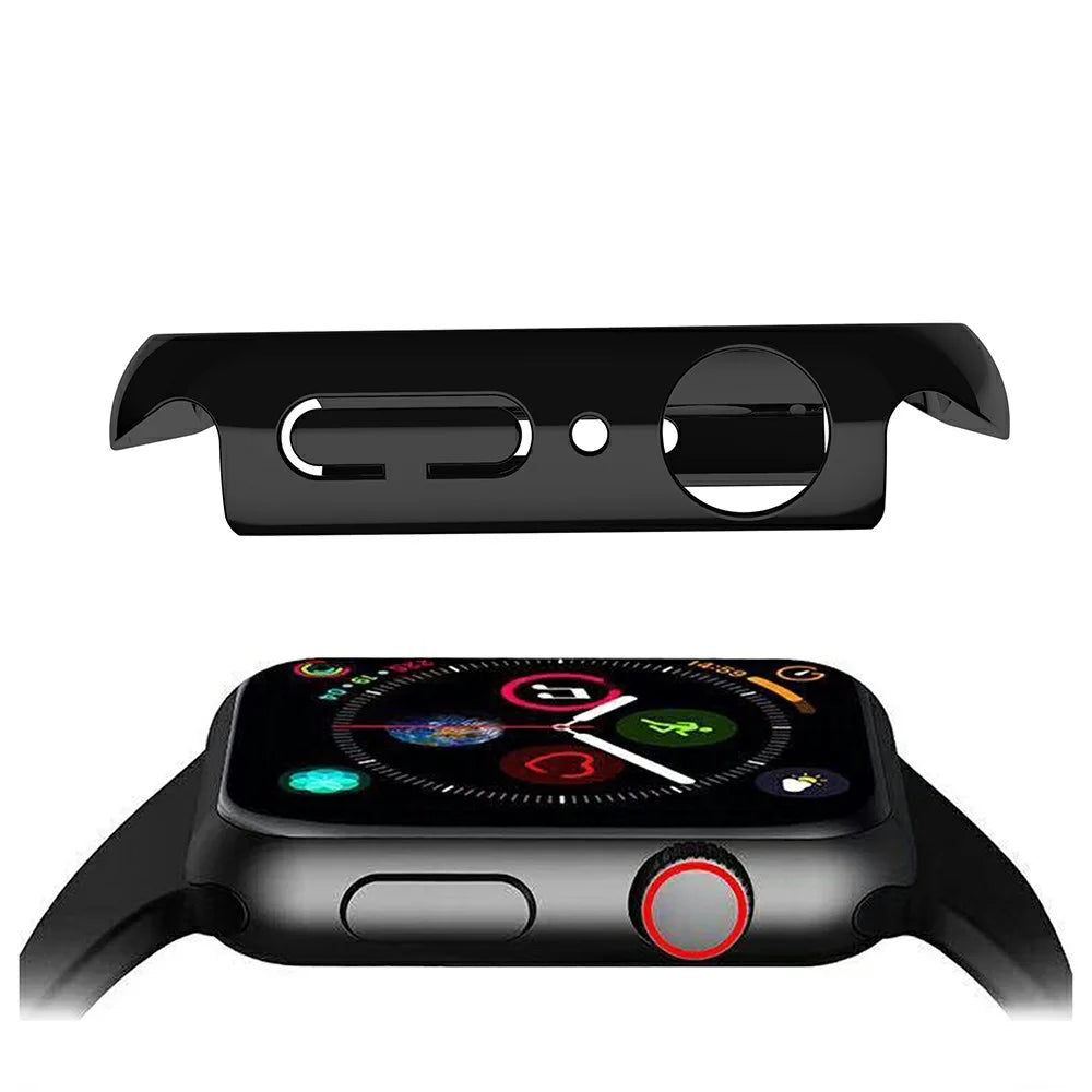 For Apple Watch Series 9 / 8 / 7 41mm Shiny Rhinestones PC Smart Watch Case Cover Frame Protector - Black - 4