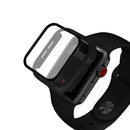 For Apple Watch Series 9 / 8 / 7 41mm Matte PC Watch Case Cover + Tempered Glass Screen Protector - Black - 2