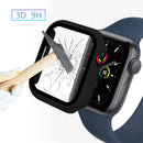For Apple Watch Series 9 / 8 / 7 41mm Matte PC Watch Case Cover + Tempered Glass Screen Protector - Black - 3