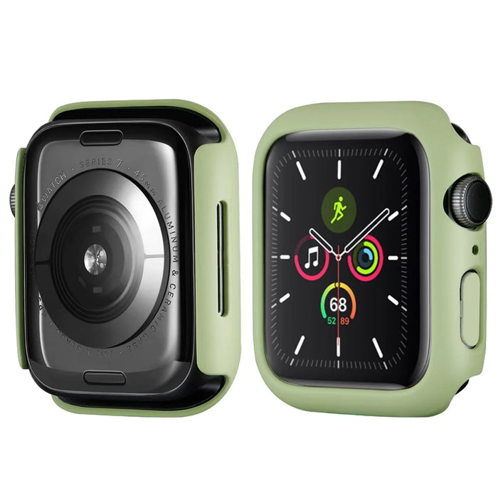 Hard PC Rubberized Watch Case Frame Cover for Apple Watch Series 9 / 8 / 7 41mm - Light Green - 1