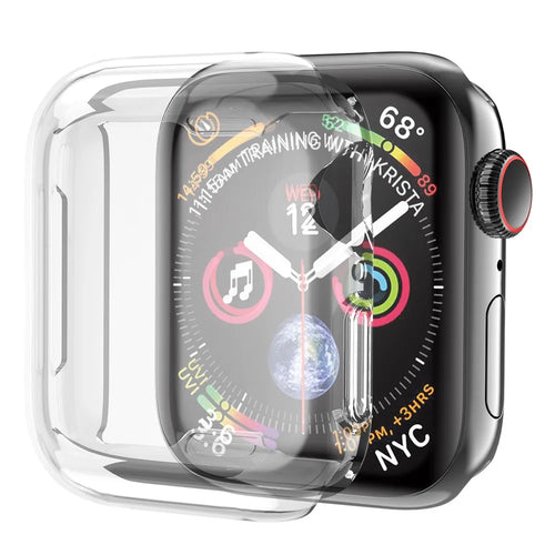 Soft TPU All Around Protective Case HD Clear Ultra-Thin Shell for Apple Watch Series 9 / 8 / 7 45mm - 1