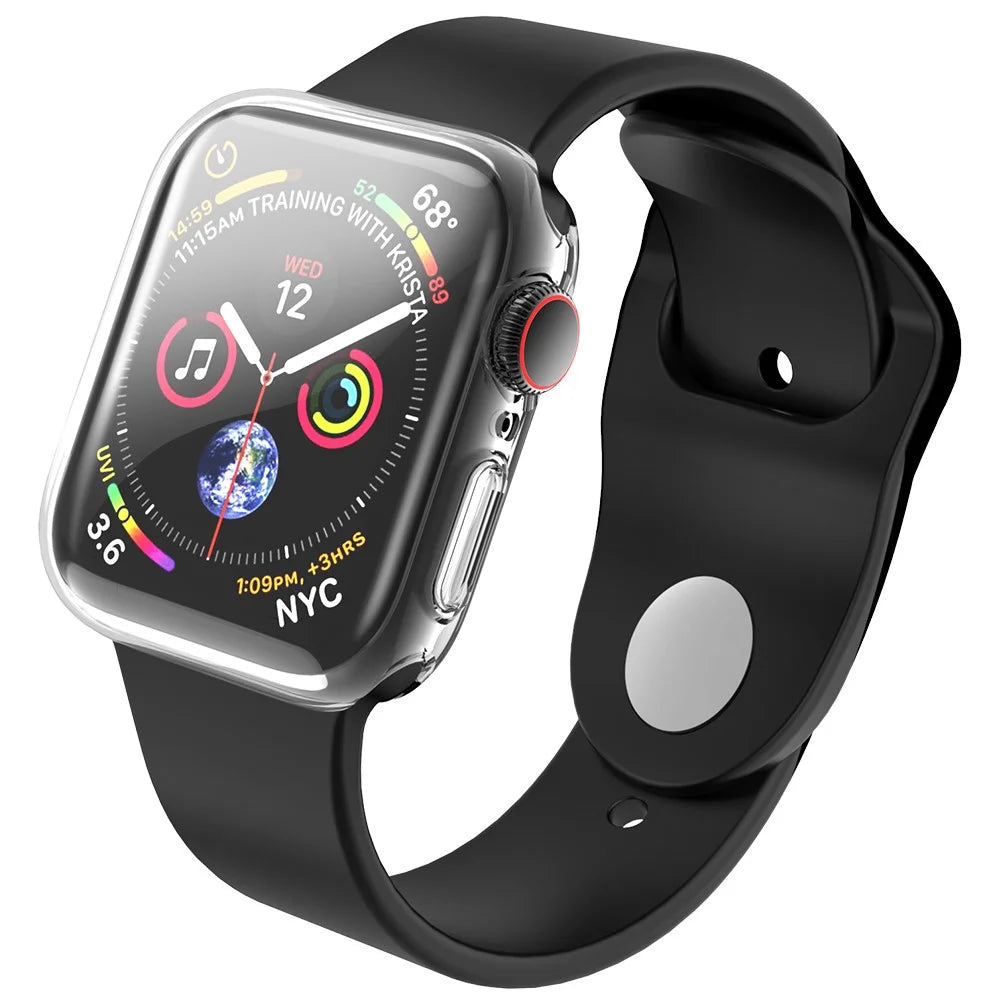 Soft TPU All Around Protective Case HD Clear Ultra-Thin Shell for Apple Watch Series 9 / 8 / 7 45mm - 3