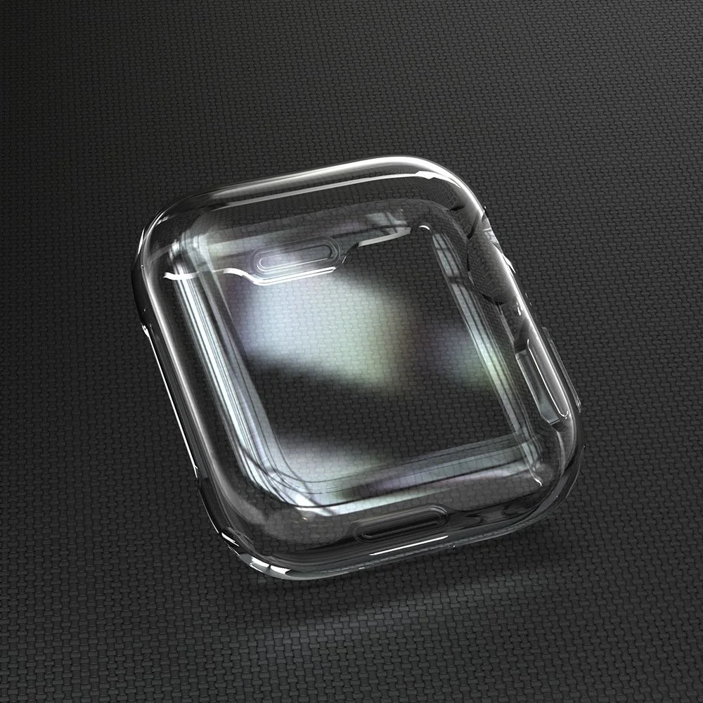 Soft TPU All Around Protective Case HD Clear Ultra-Thin Shell for Apple Watch Series 9 / 8 / 7 45mm - 7