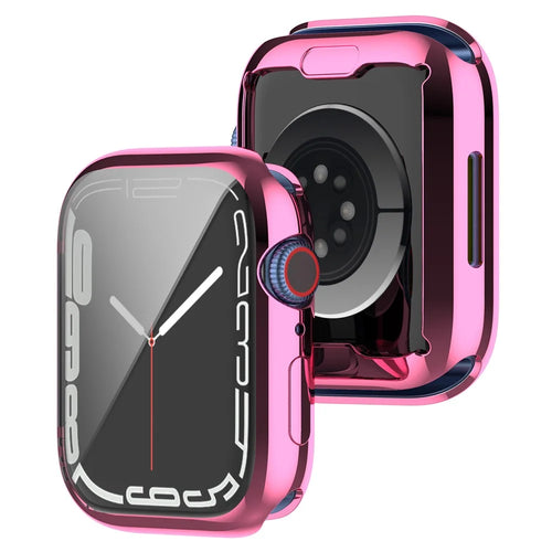Stylish Electroplating TPU Watch Case Full Protective Case for Apple Watch Series 9 / 8 / 7 45mm - Pink - 1