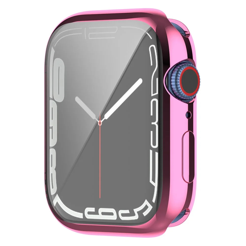 Stylish Electroplating TPU Watch Case Full Protective Case for Apple Watch Series 9 / 8 / 7 45mm - Pink - 3
