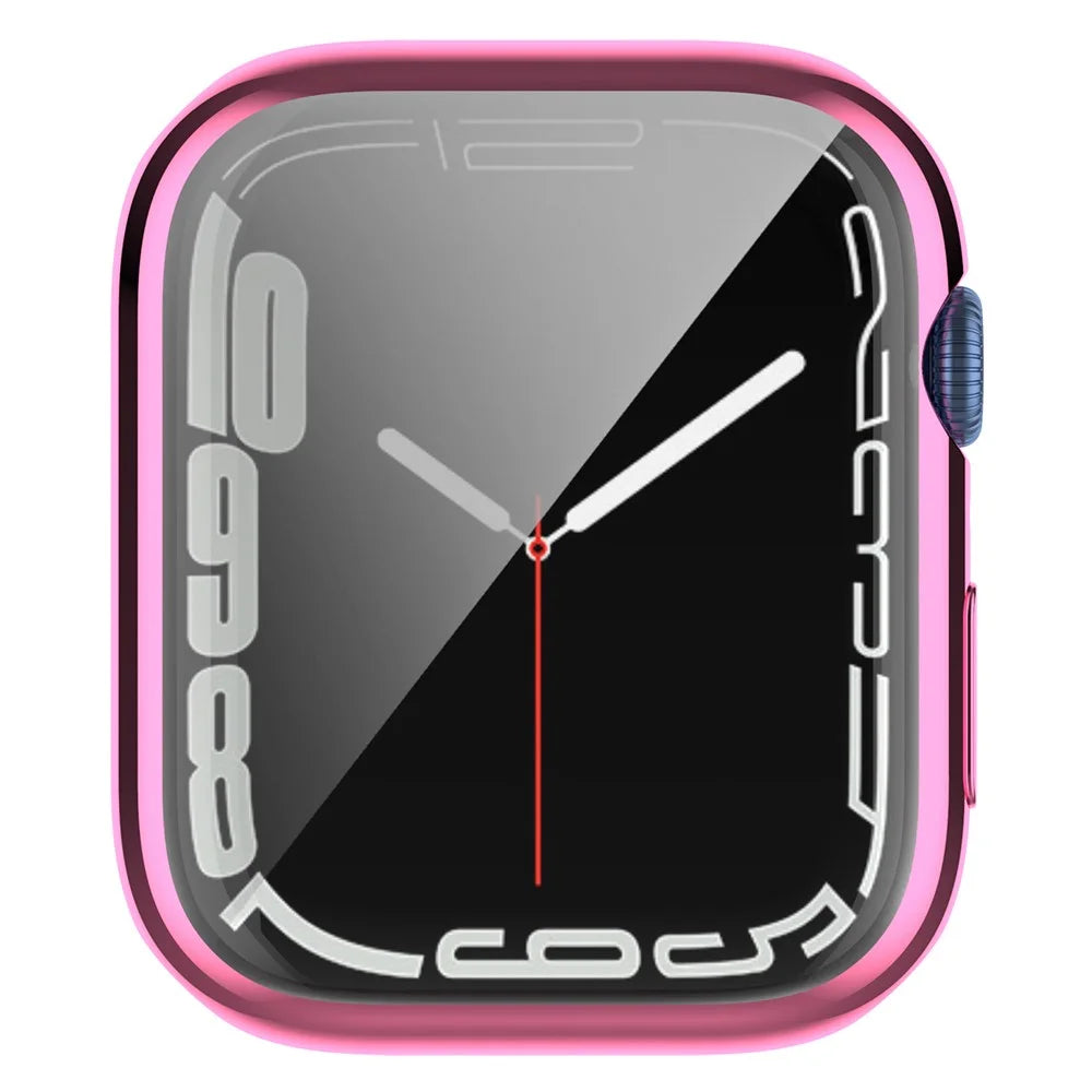 Stylish Electroplating TPU Watch Case Full Protective Case for Apple Watch Series 9 / 8 / 7 45mm - Pink - 4