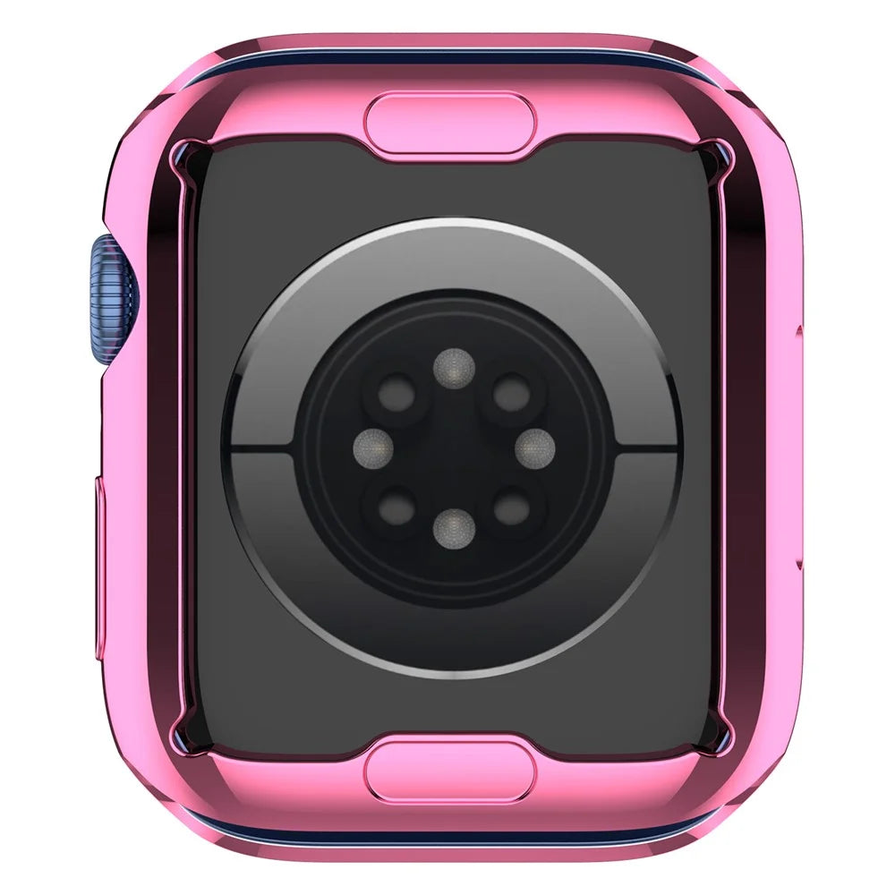 Stylish Electroplating TPU Watch Case Full Protective Case for Apple Watch Series 9 / 8 / 7 45mm - Pink - 5