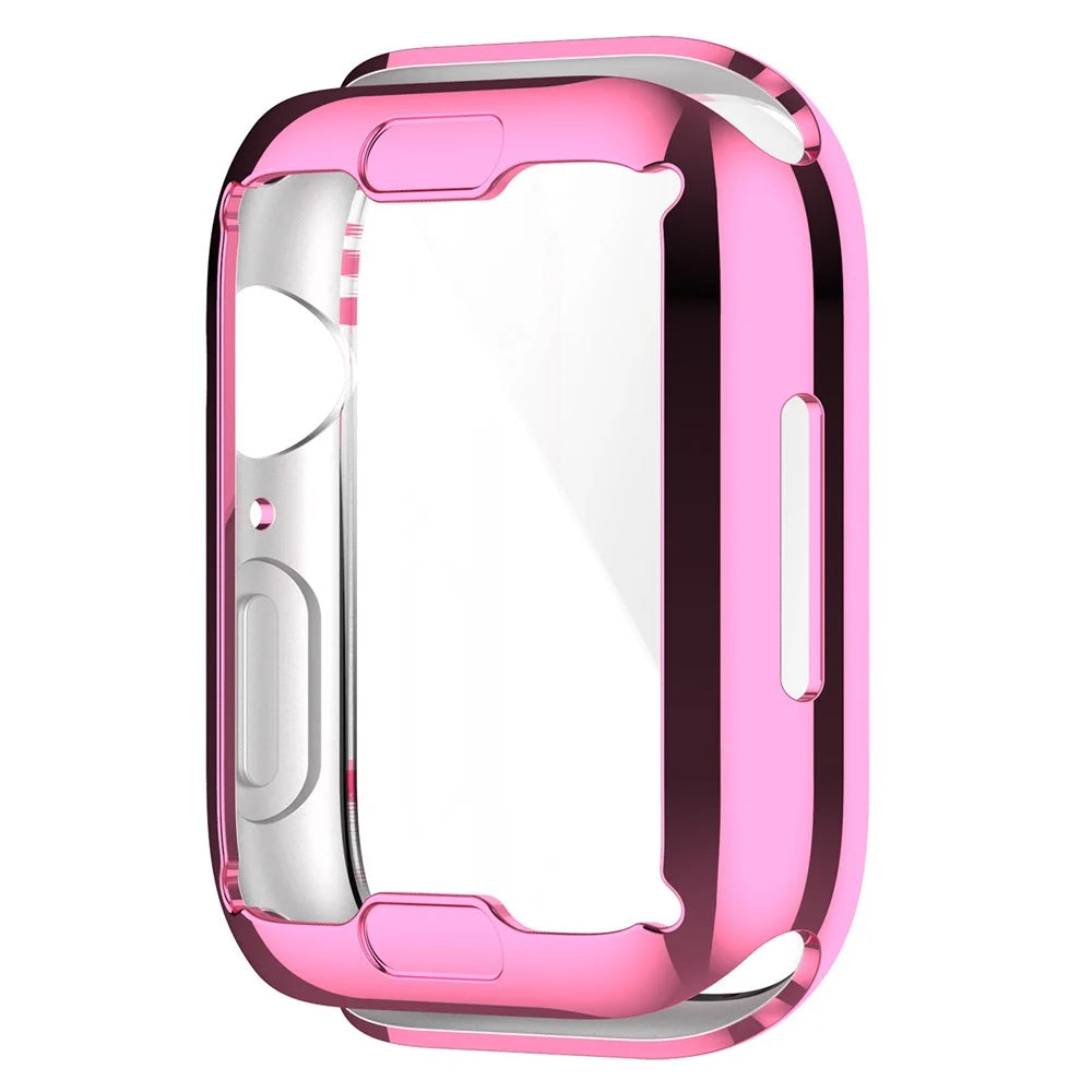 Stylish Electroplating TPU Watch Case Full Protective Case for Apple Watch Series 9 / 8 / 7 45mm - Pink - 6