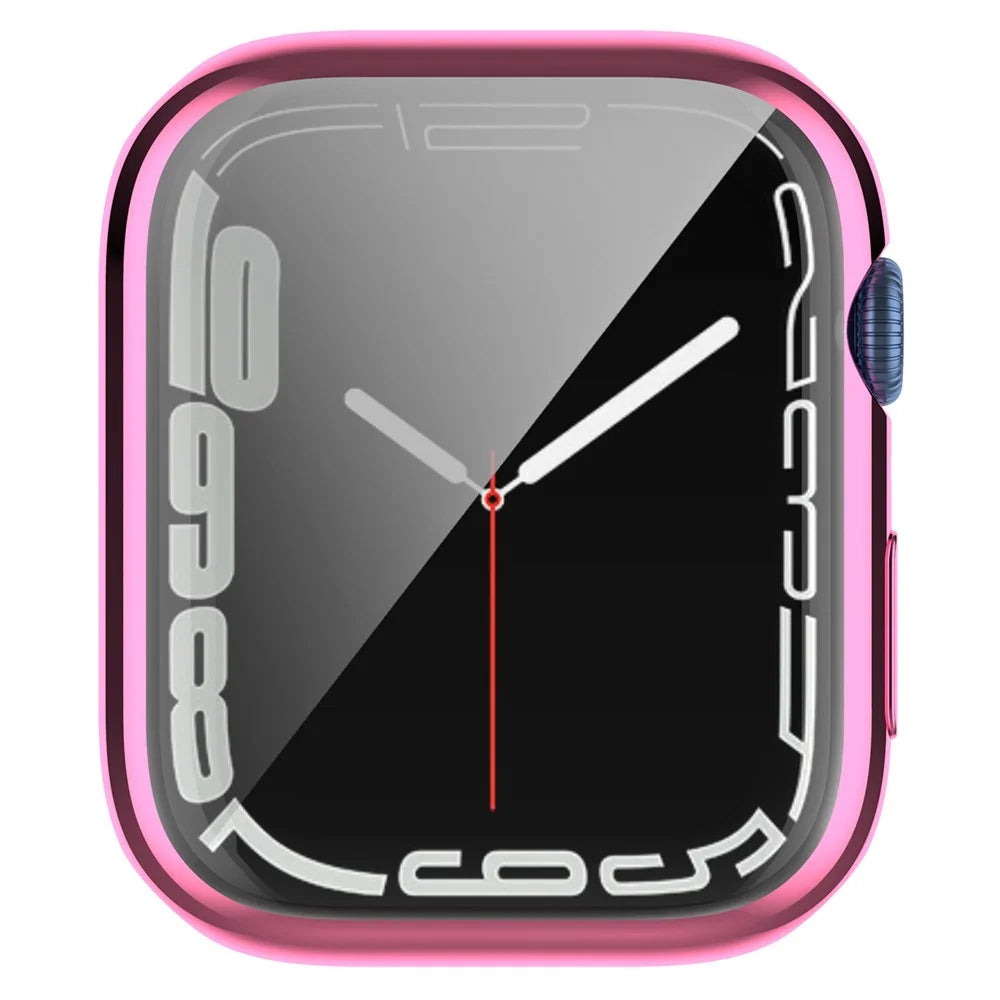 Electroplating TPU Watch Cover Full Protective Case for Apple Watch Series 9 / 8 / 7 41mm - Pink - 4