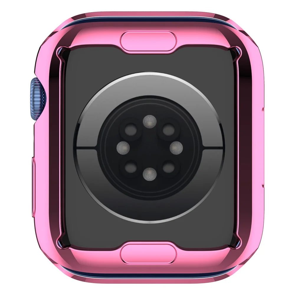 Electroplating TPU Watch Cover Full Protective Case for Apple Watch Series 9 / 8 / 7 41mm - Pink - 5
