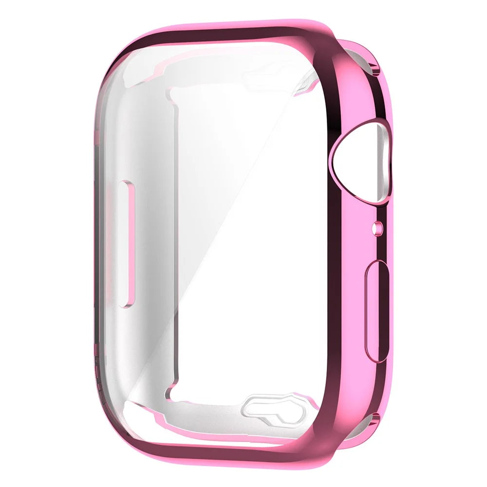 Electroplating TPU Watch Cover Full Protective Case for Apple Watch Series 9 / 8 / 7 41mm - Pink - 7