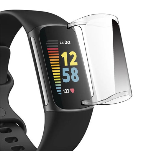 ENKAY HAT PRINCE Fall Protection TPU Smart Watch Case Cover Protector for Fitbit Charge 6 / 5 - Transparent - 1