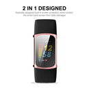 ENKAY HAT PRINCE Drop-resistant Electroplated TPU Smart Watch Case Cover Protector for Fitbit Charge 6 / 5 - Pink - 2
